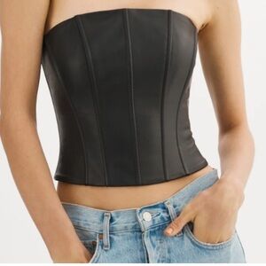 Lamarque Davina leather bustier top